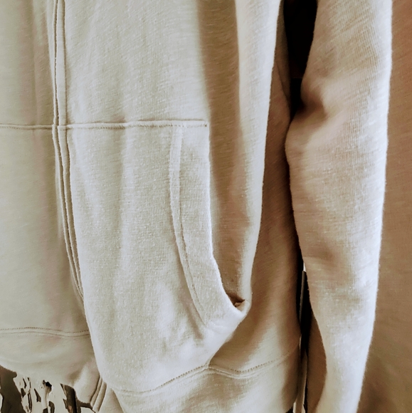 LARGE FULL ZIP TAN HOODED SWEATSHIRT BEACH COVERUP - Picture 2 of 8